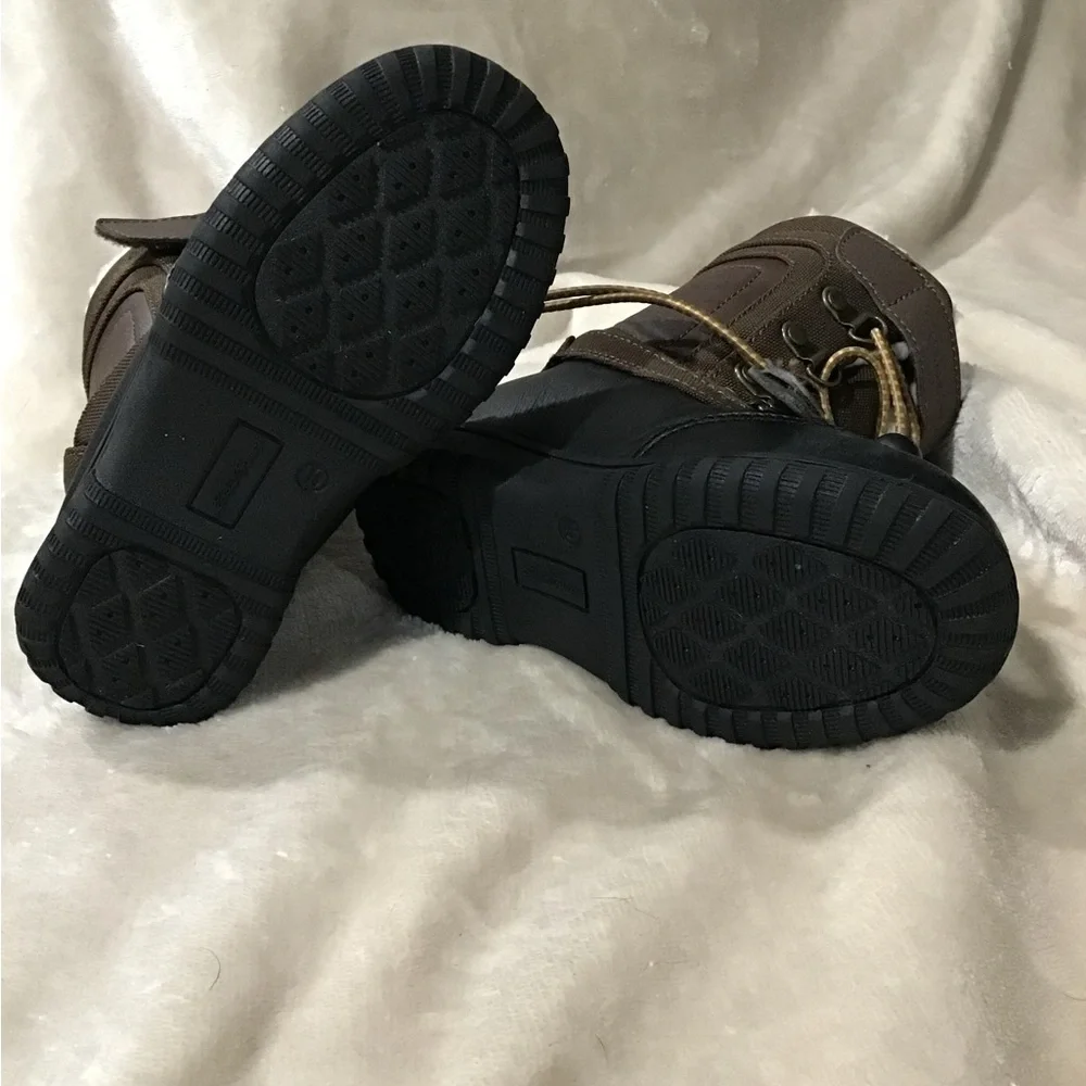 Eddie‎ Bauer Brown and Black Fleece Lined Boots
